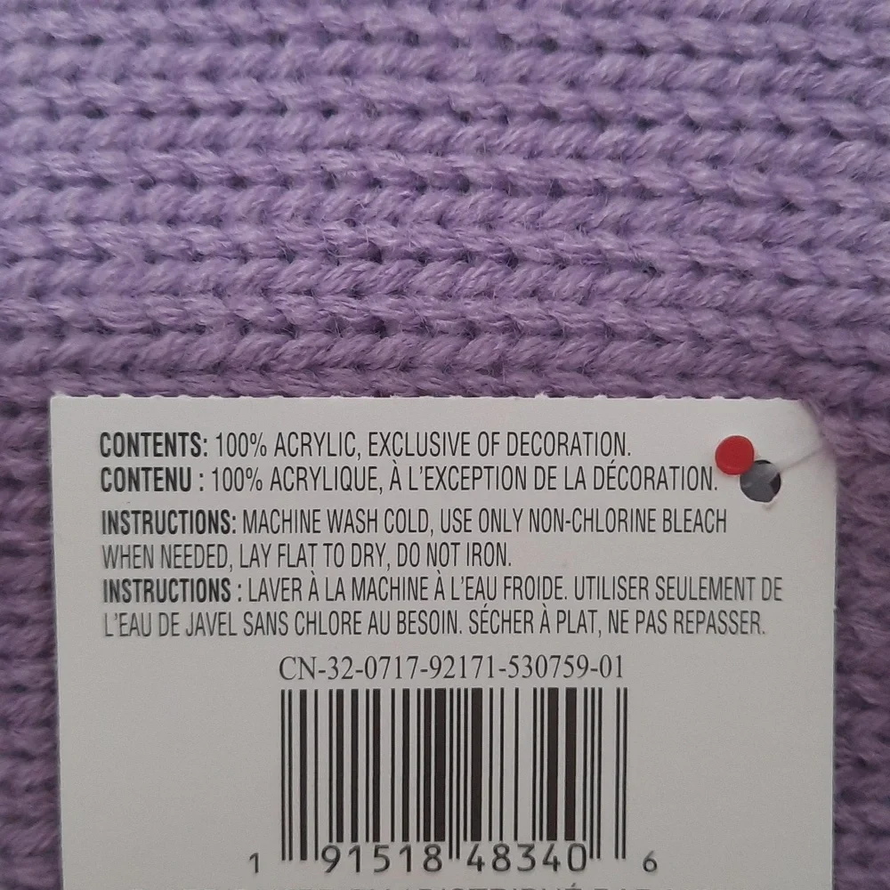 💥 3/$20 Promo - Creatology Little Girl's Lilac Owl Knit Hat & Rainbow Headband